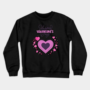 Happy Valentine's Day.Pink Heart Crewneck Sweatshirt